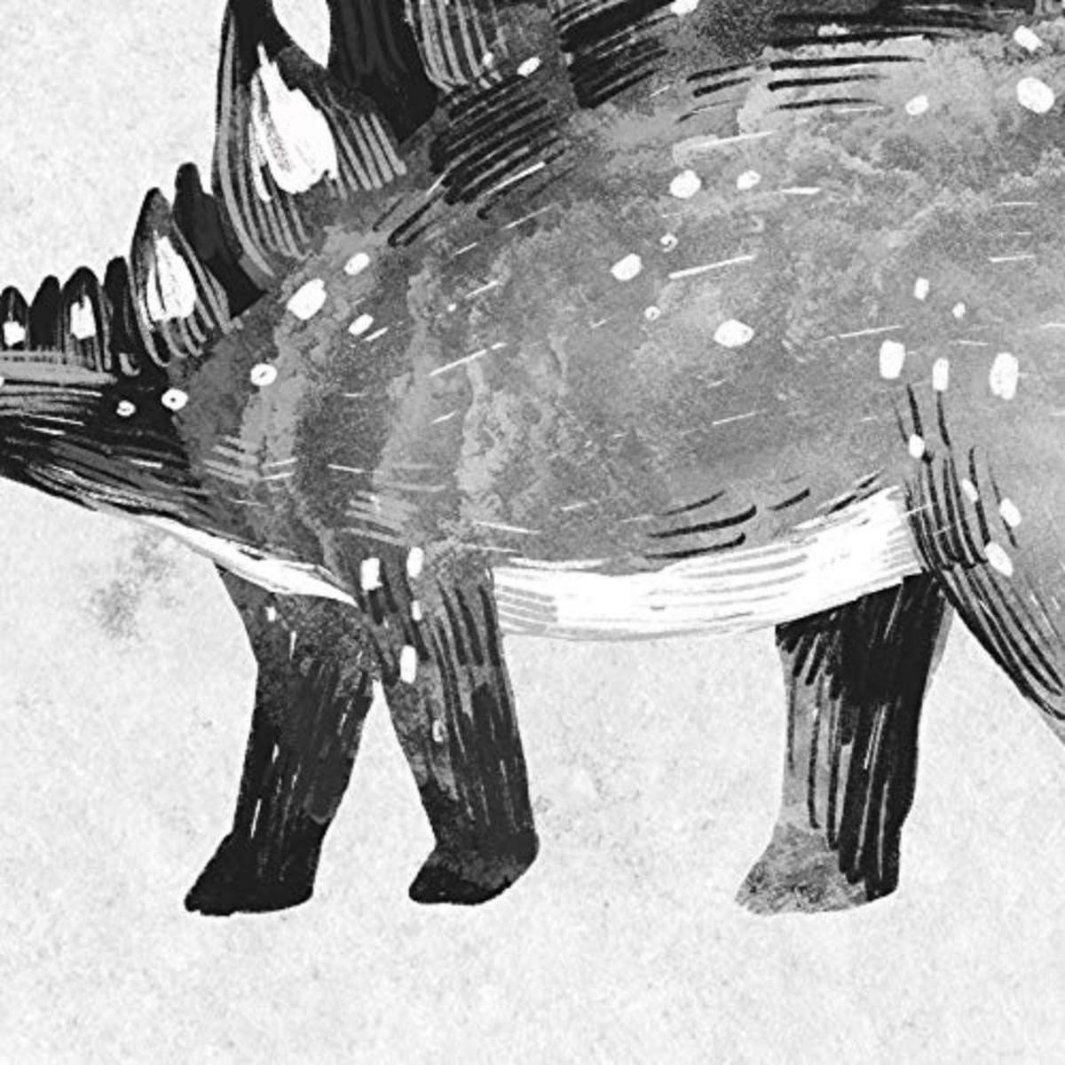 POSTER Set mit 4 schwarze Dinosaurier A3 Rahmenlos - Klar, Papier (29.7/3cm) - Nacnic