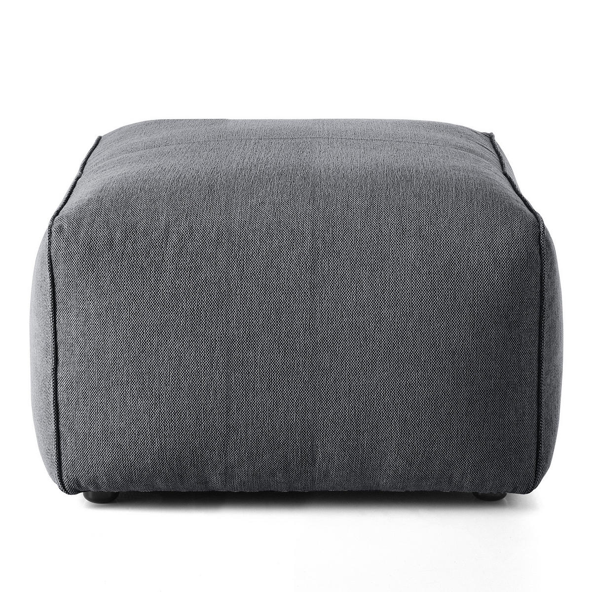 POLSTERHOCKER - Schwarz/Grau, Kunststoff/Textil (81/38/100cm) - home24