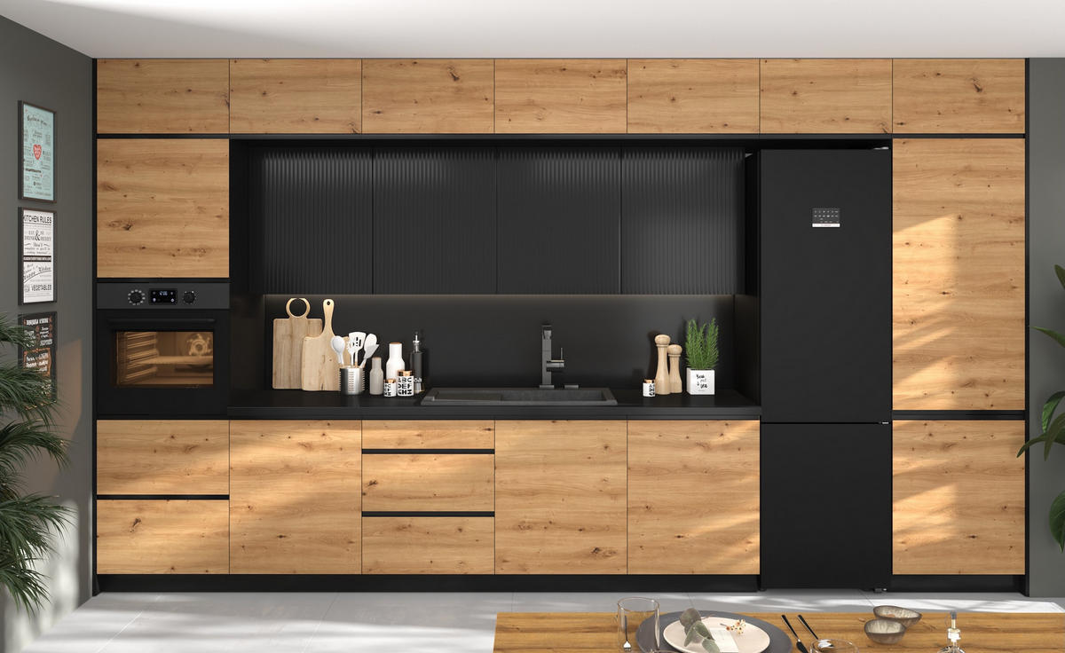 KÜCHENHÄNGESCHRANK Lamello W3/80 Schwarz Matt / Grau 80 / 32,5 / 72cm - Schwarz/Grau, Holz/Holzwerkstoff (60/72/32.5cm) - Feldmann-Wohnen