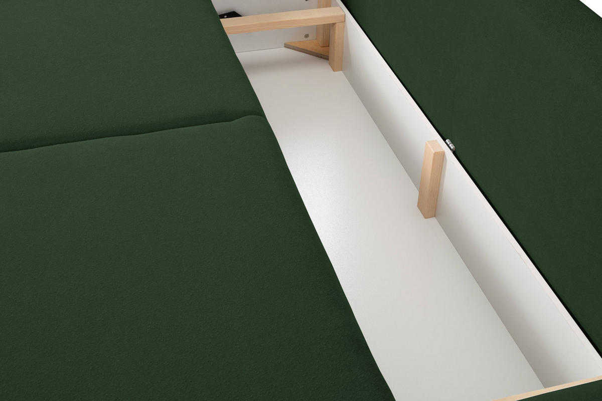 SOFA Hallora - Grün (Melody 08) - Grün, Holzwerkstoff (240/88/108cm) - Möblo