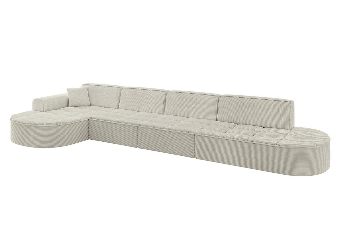 ECKSOFA Ottomane Links TARO-L3 - 413x171x79,5 cm Hellgrau - Hellgrau, Holzwerkstoff/Textil (413/171cm) - ALTDECOR