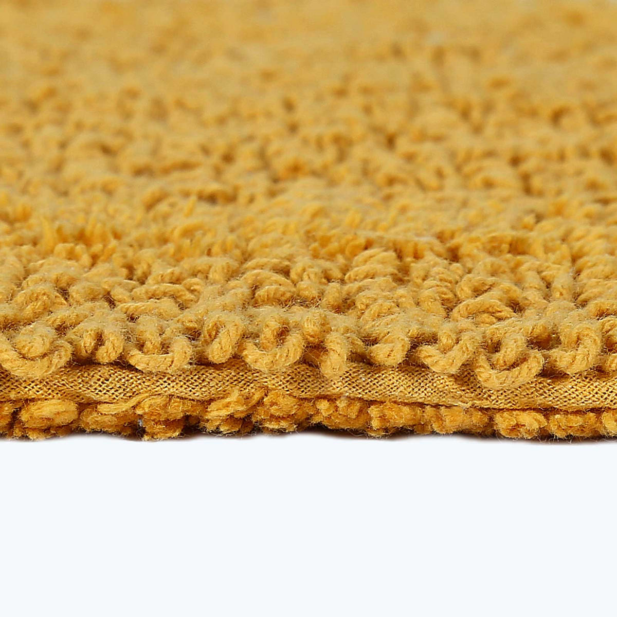 BADEMATTE 50/80 cm, 100% Baumwolle, wendbar - Currygelb, Textil (50/80cm) - Homescapes