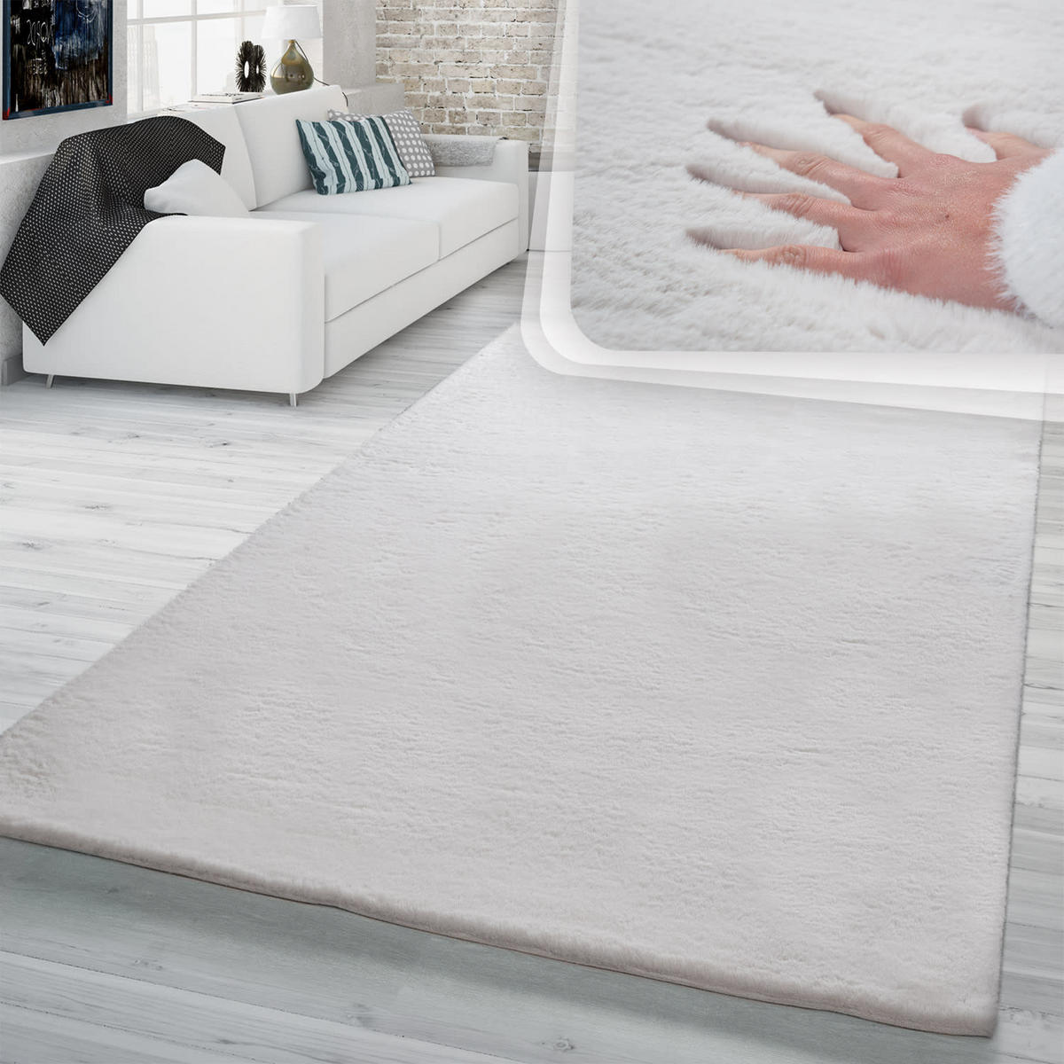 HOCHFLORTEPPICHE Creme 200 x 200 cm - Creme, Kunststoff (200/200cm) - TT Home
