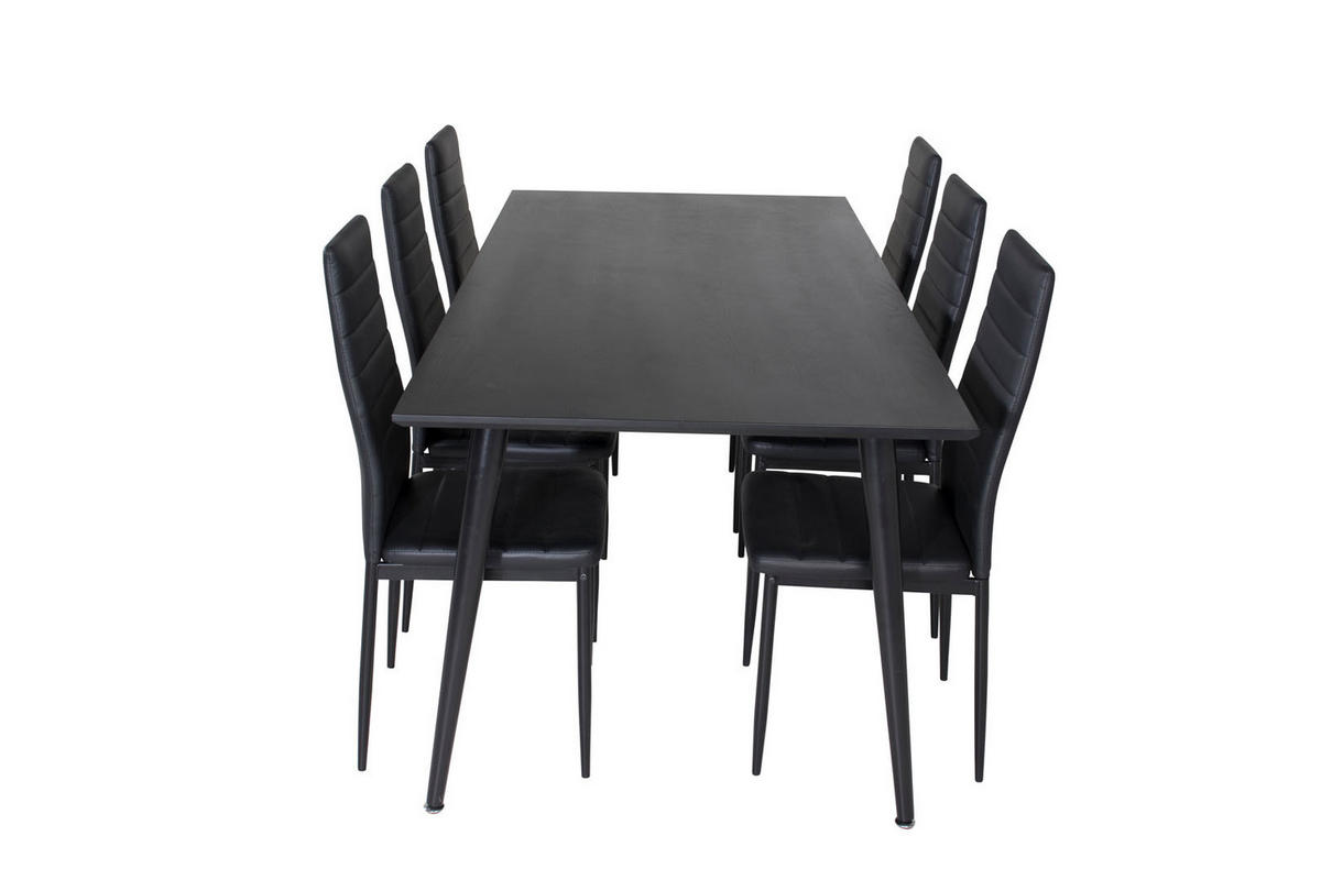 TISCHGRUPPE Schwarz - Schwarz, Holzwerkstoff (90/75/180cm) - ebuy24