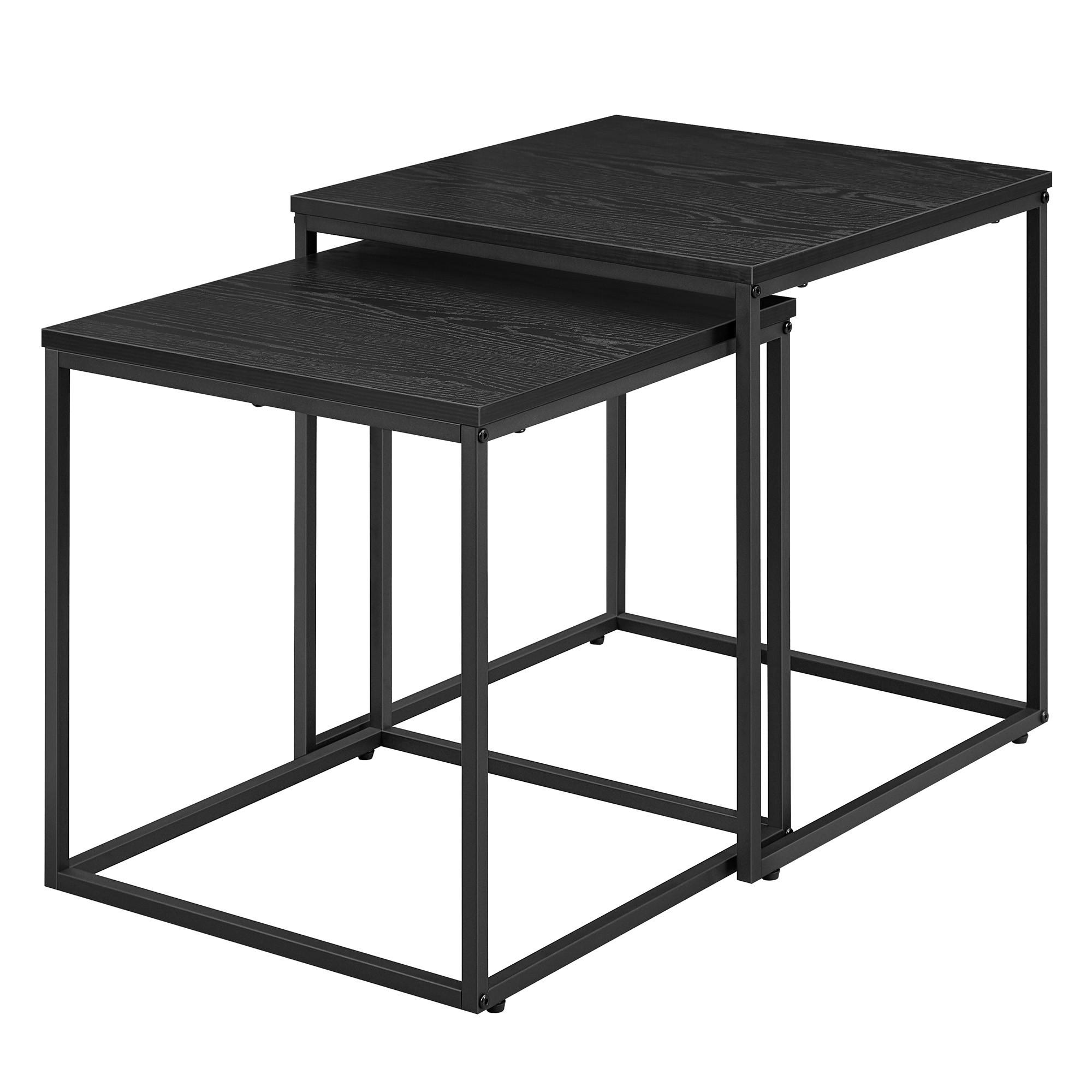 COUCHTISCH 2er Set quadratisch - Schwarz, Holzwerkstoff (50/50/50.5cm) - Mat-Haus