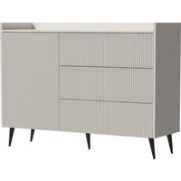 KOMMODE Arysa in Beige Kaschmir 92/126/41 cm - Kaschmir/Beige, Holzwerkstoff/Metall (126/92/41cm) - WFL GROUP