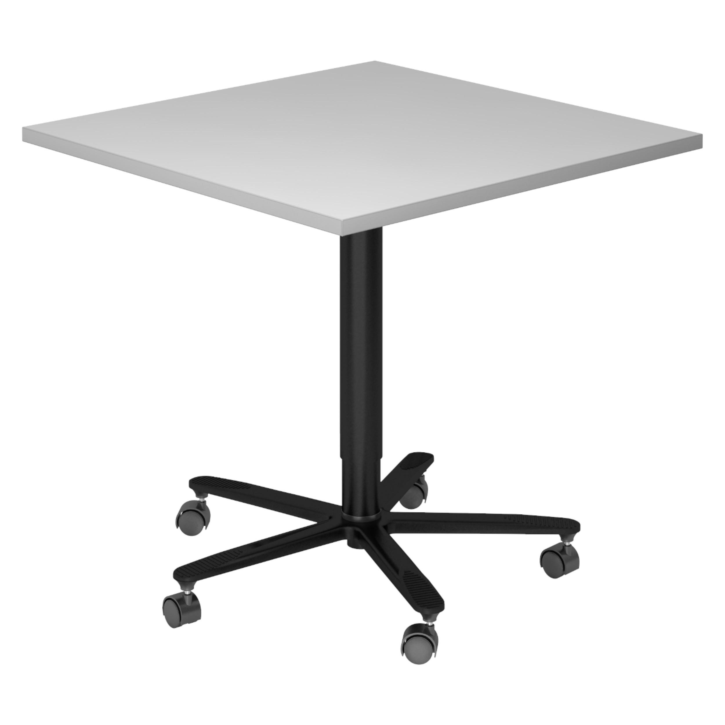 SÄULENHUBTISCH eckig ST 80/80/74 cm in Grau/schwarz - Schwarz/Grau, Holzwerkstoff (80/80/74cm) - bümö