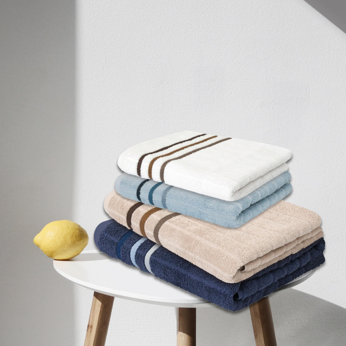 HANDTUCHSET Ohio - 4-teilig - 50 x 100 cm - Dunkelblau - Dunkelblau, Textil (50/100cm) - Uncover by Schiesser