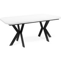 ESSTISCH Olivia ausziehbar rechteckig, Weiß 200-280/100/76 - Schwarz/Weiß, Holzwerkstoff/Metall (200/100/76cm) - WFL GROUP