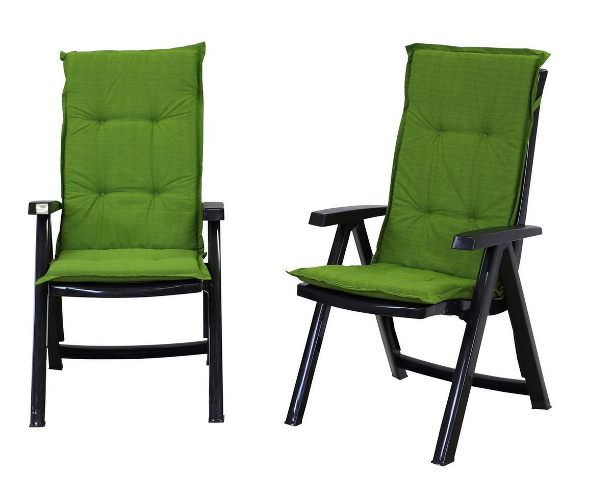 KLAPPSTUHL Milano 2er Pack Mit Polster - Grün, Textil (63/108/85cm) - Shaf