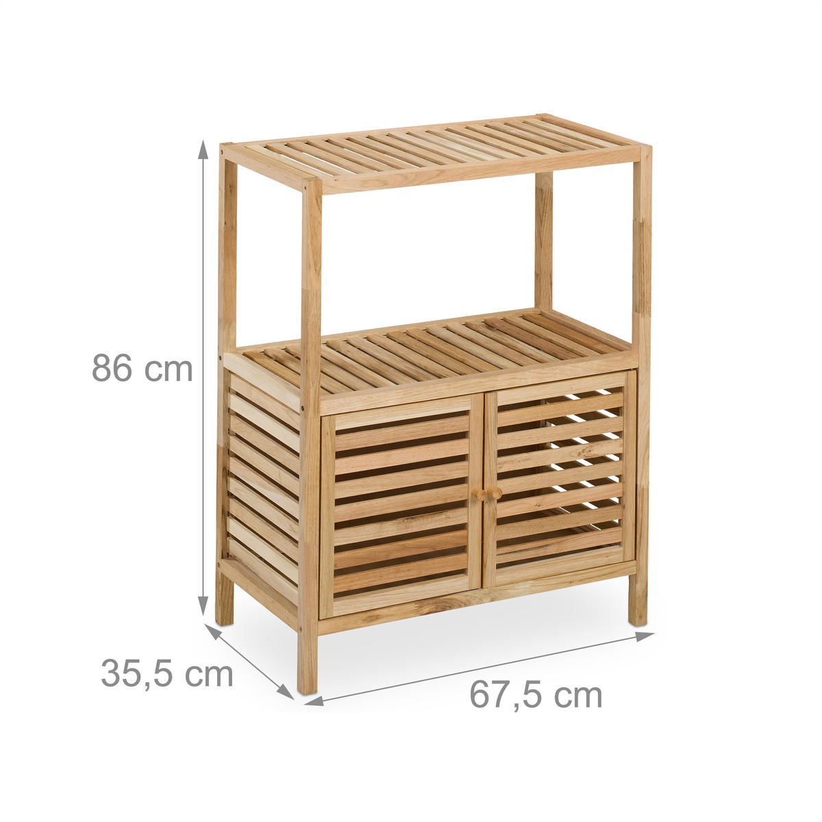 BADREGAL - Hellbraun, Holz/Holzwerkstoff (67.5/86/35.5cm) - Relaxdays
