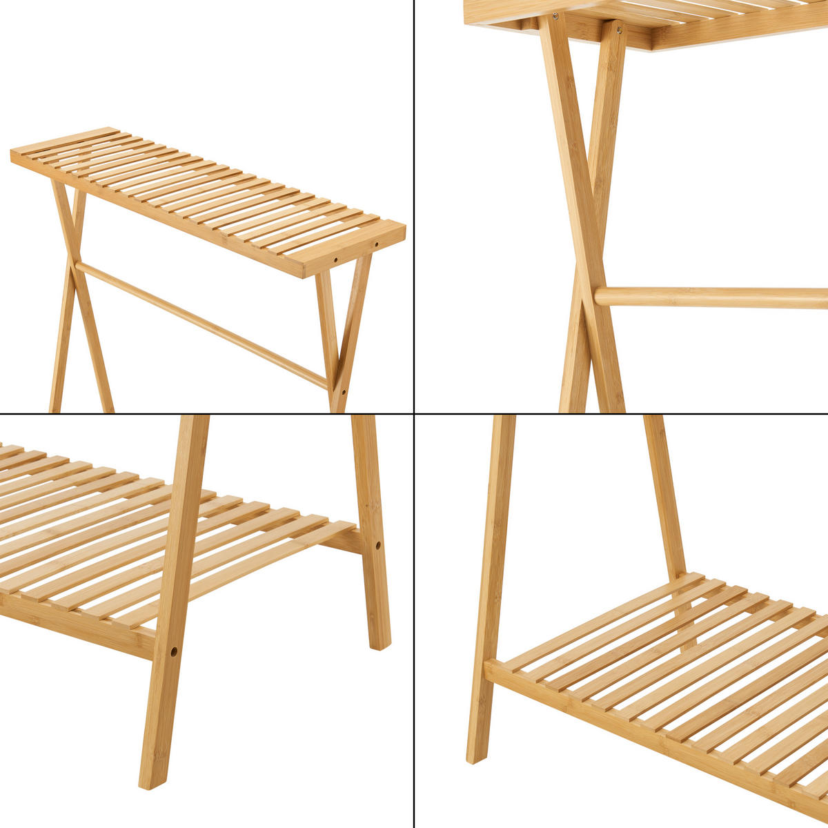 GARDEROBENSTÄNDER Horten - Naturfarben, Holz (90/140/45cm) - [en.casa]