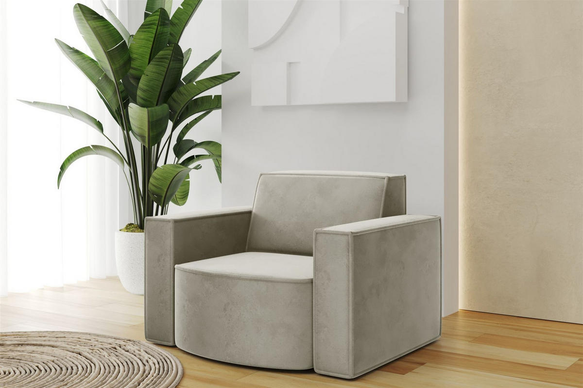 SOFASET Palma Ecksofa Sessel Opera - Perlmutt, Holzwerkstoff/Textil (236/78/165cm) - Fun Möbel
