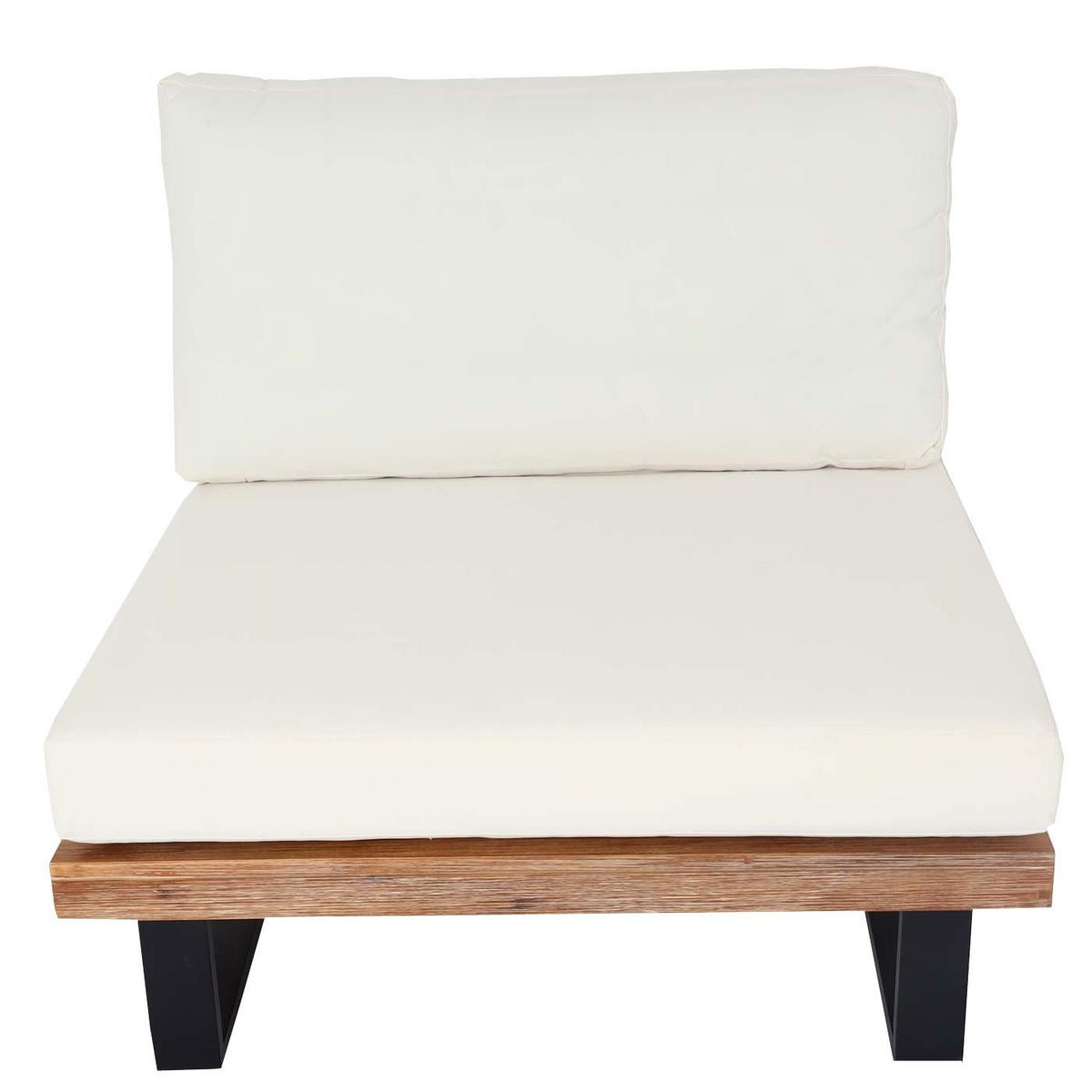 LOUNGESESSEL Garten Hellbraun Cremeweiß - Braun, Holz (82/75/82cm) - PROREGAL