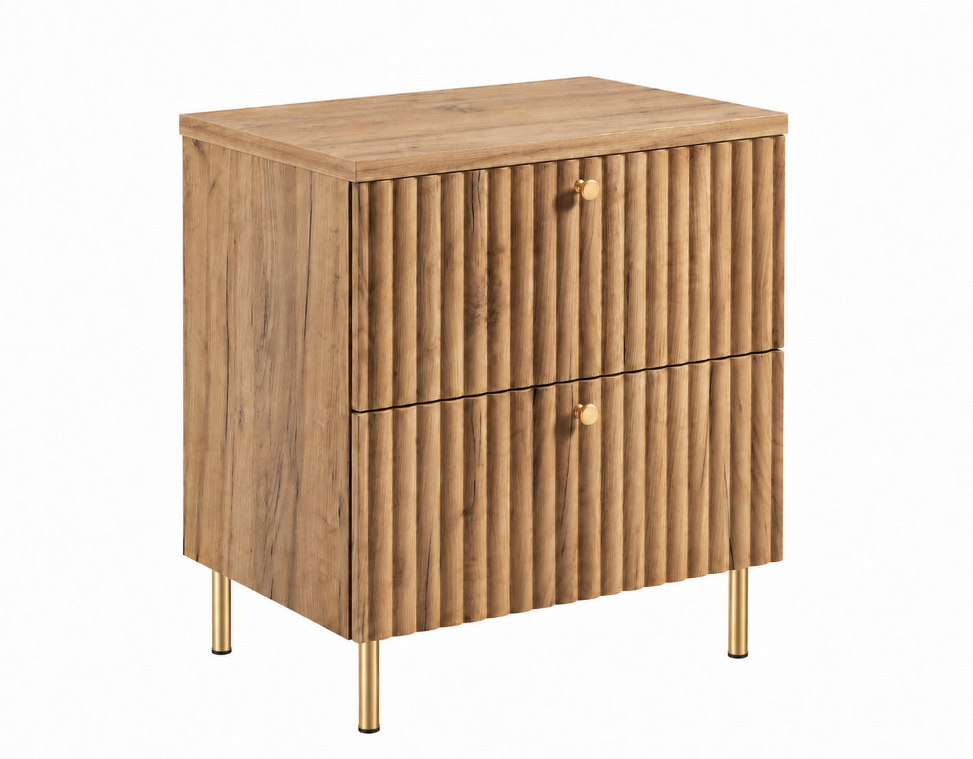 BADEZIMMERSCHRANK: Craft Eiche Gold / Platte Craft-Eiche / Griffe Gold / Beine Gold, 60 x 44,4 x 73,6 cm - Eichefarben/Goldfarben, Holzwerkstoff (60/73.6/44.4cm) - 3XE LIVING