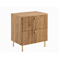 BADEZIMMERSCHRANK: Craft Eiche Gold / Platte Craft-Eiche / Griffe Gold / Beine Gold, 60 x 44,4 x 73,6 cm - Eichefarben/Goldfarben, Holzwerkstoff (60/73.6/44.4cm) - 3XE LIVING