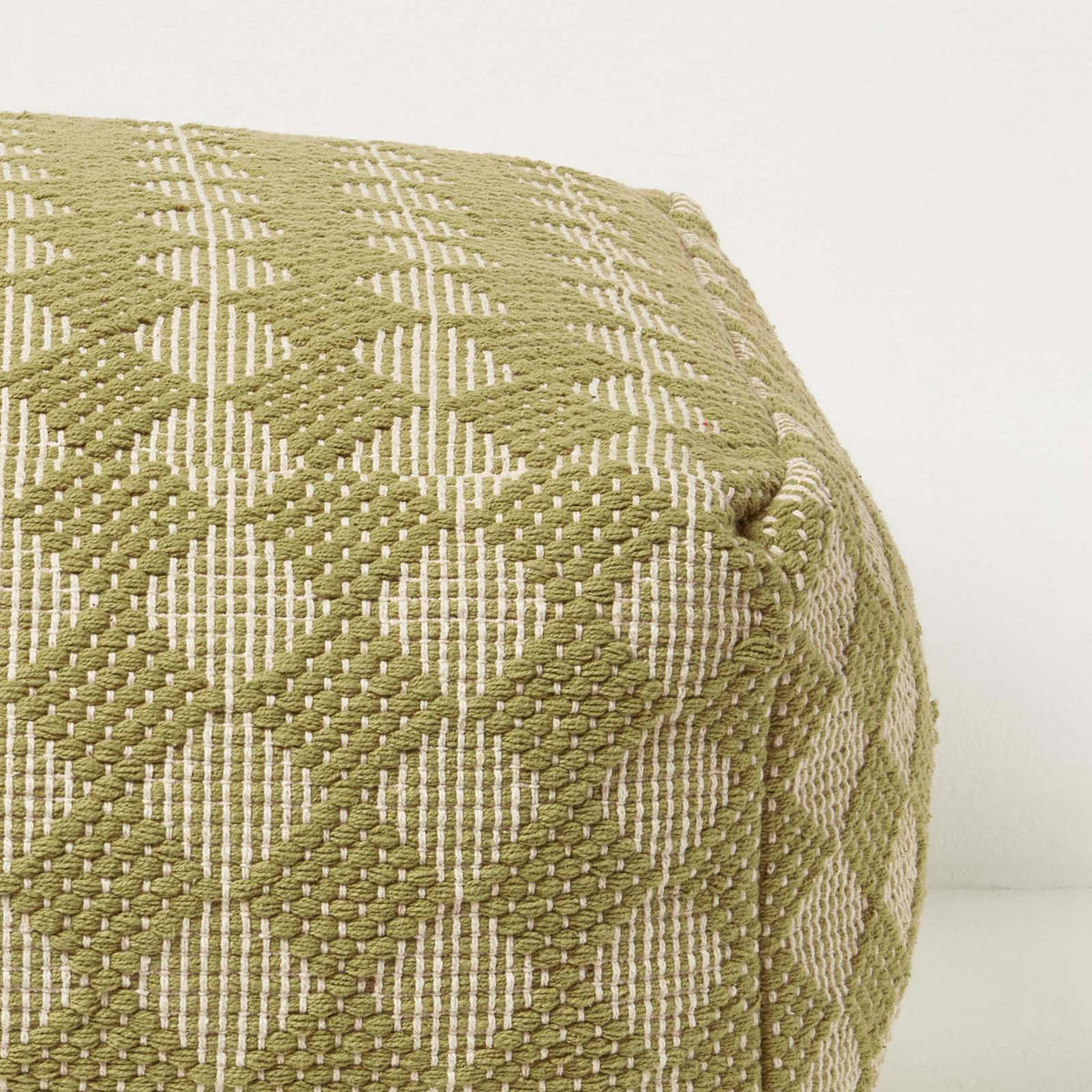 SITZPOUF Lima grün gemustert, 55/55/30 cm - Grün, Textil (55/30/55cm) - Homescapes