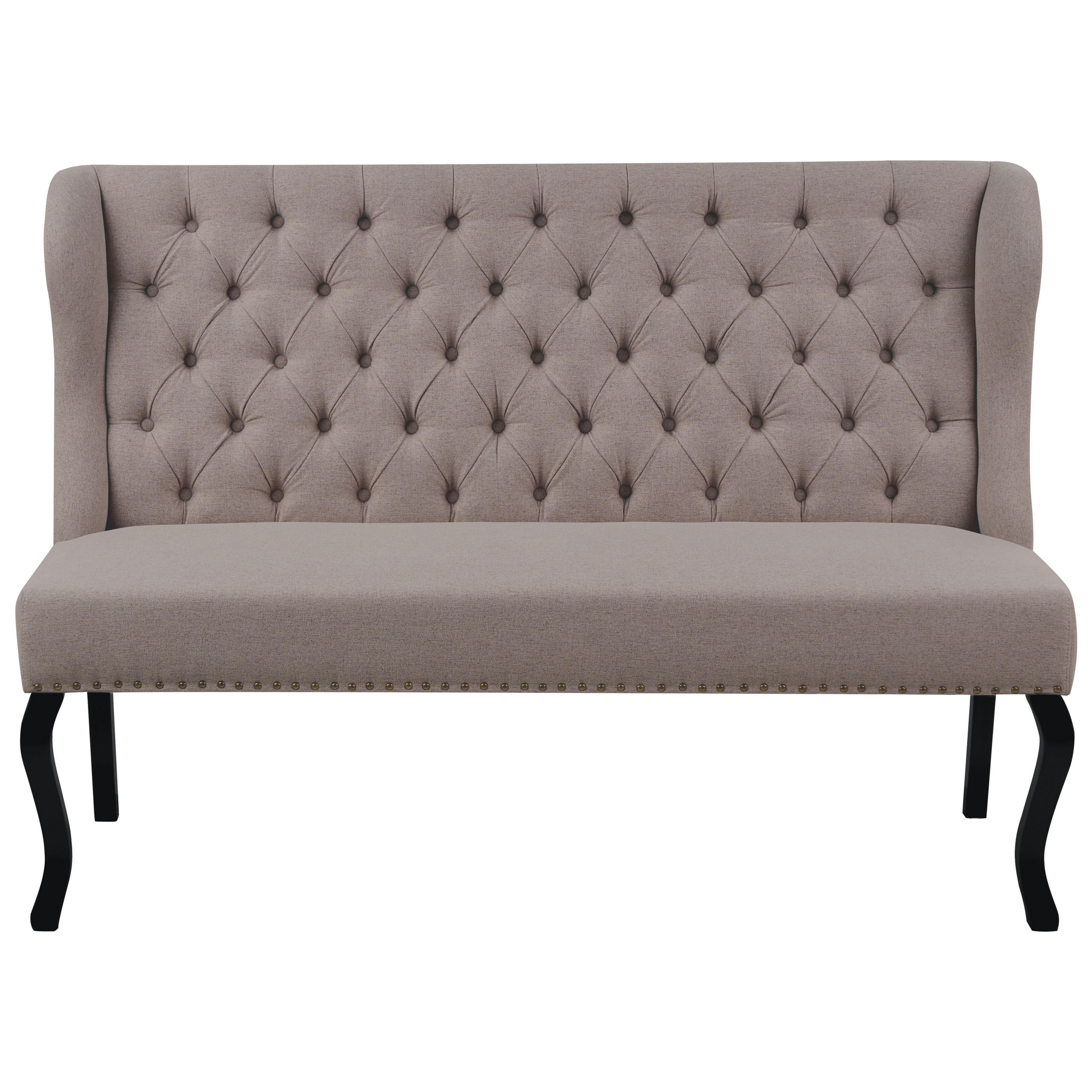 2-SITZER-KÜCHENSOFA hellbraun Torsby - Schwarz/Braun, Textil (154/106/63cm) - Beliani