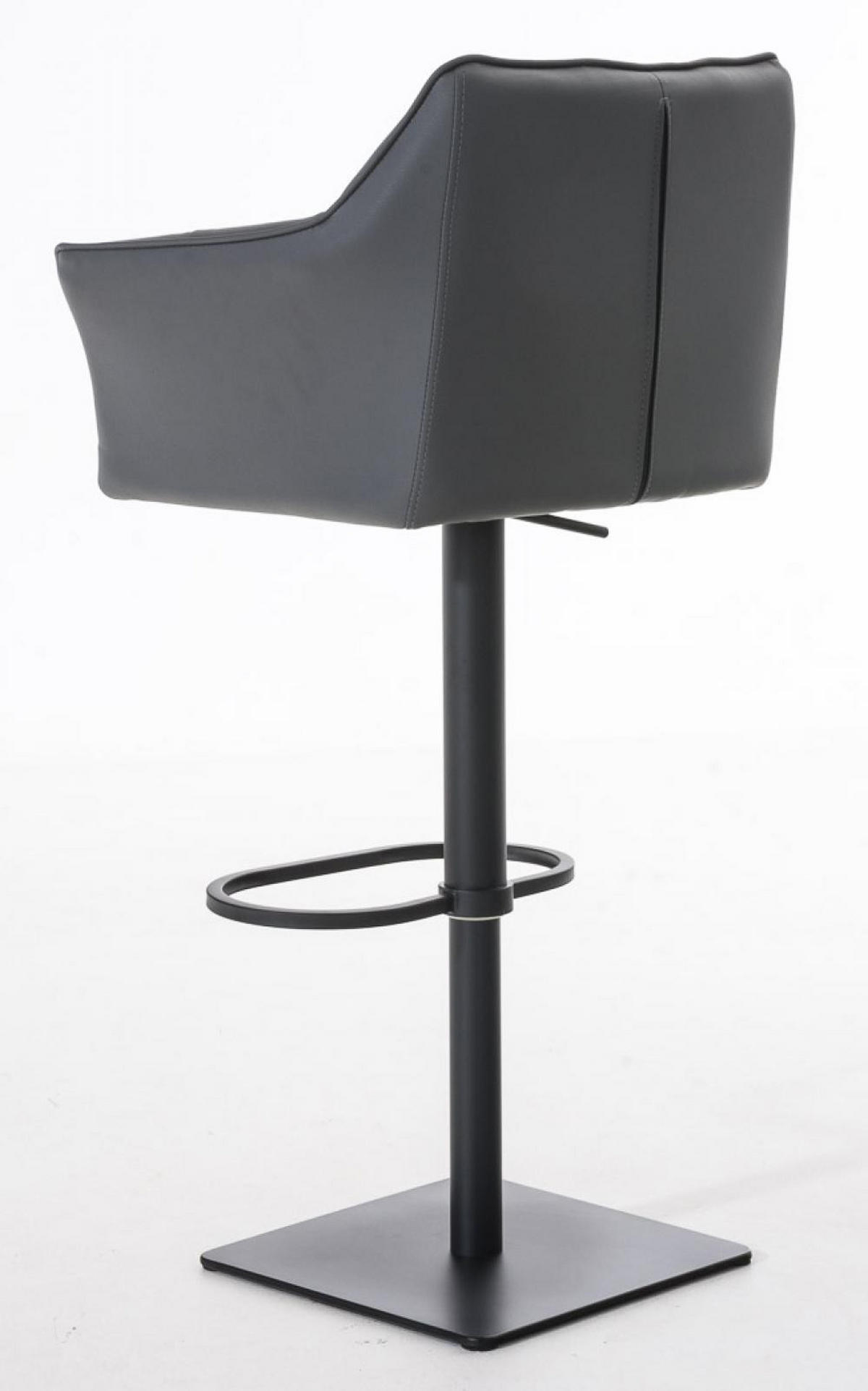 BARHOCKER 2er Set Lederlook Grau - Schwarz/Grau, Textil/Metall (64/88/45cm) - CLP