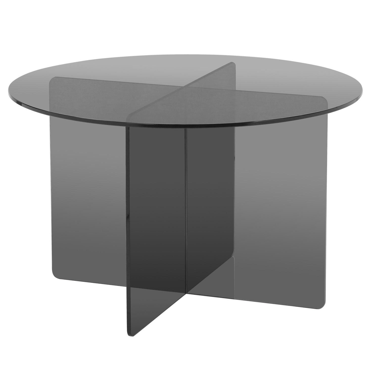 COUCHTISCH - rund - Farbglas - Grau, Glas (65/65/40cm) - home24