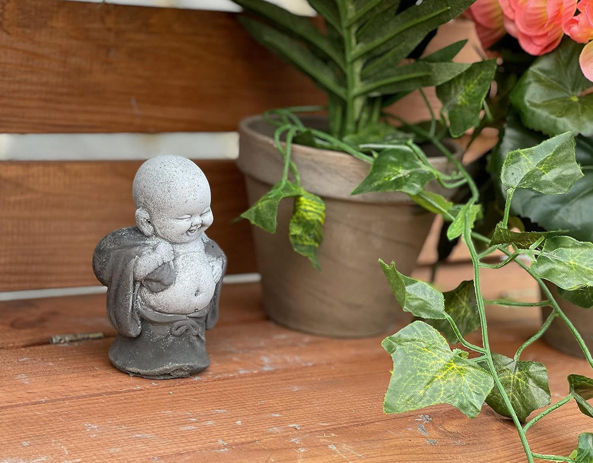 STEINFIGUR Little Shaolin frostfest Steinguss - Grau, Stein (6/9/5cm) - stoneandstyle