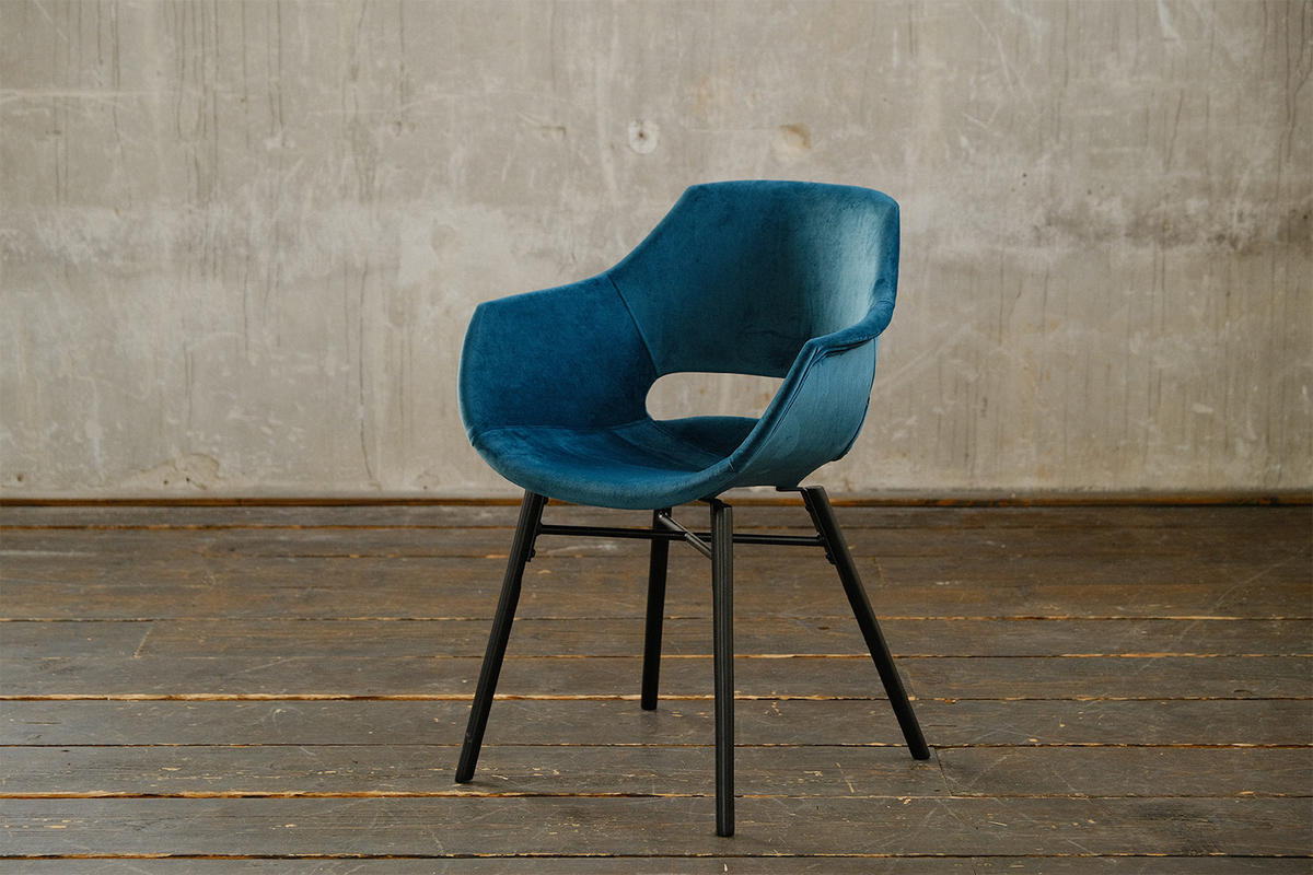 STUHL ZAJA Petrol Velvet - Petrol, Textil (57/82/59cm) - KAWOLA