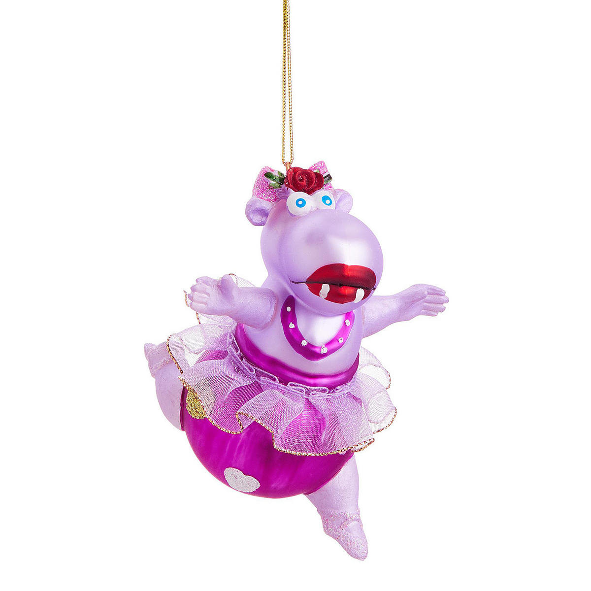 BAUMANHÄNGER Hang On Ballett Hippo - Rosa, Glas (4/13/9cm) - Butlers