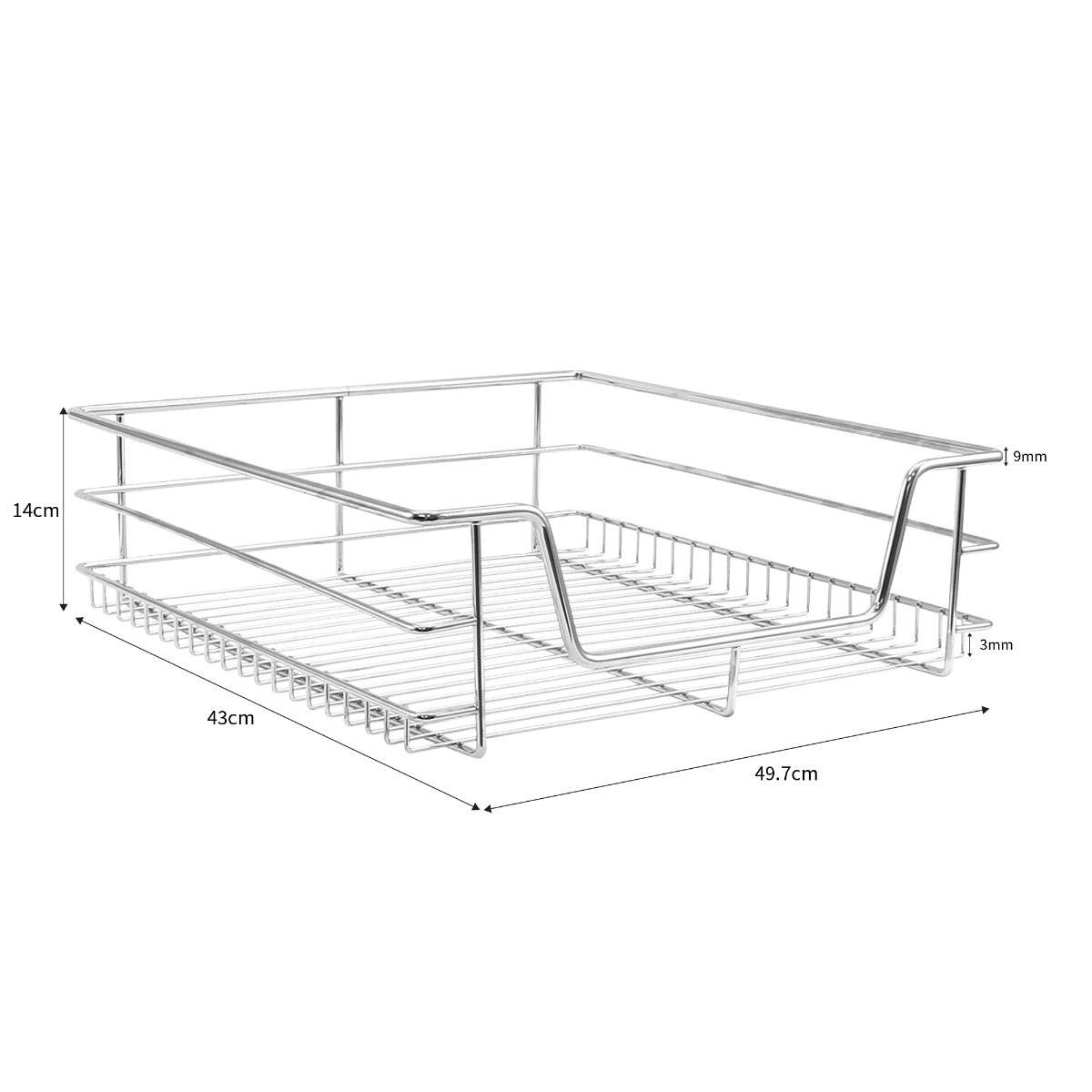 KÜCHENSCHUBLADE 5 x KuKoo Ausziehbare - Für 60cm breite Schränke - Alufarben, Metall (49.7/14/43cm) - Kukoo