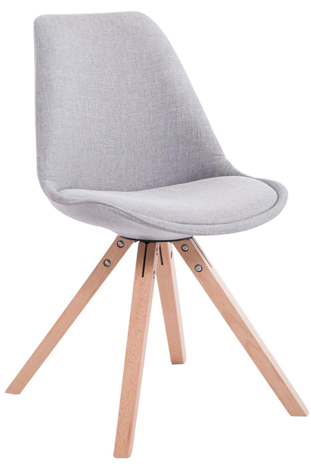 BESUCHERSTUHL Toulon Stoff, Gestell Buchenholz Natura Square Grau - Naturfarben/Grau, Holz/Buchenholz (48/83/56cm) - TPFLiving