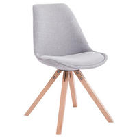 BESUCHERSTUHL Toulon Stoff, Gestell Buchenholz Natura Square Grau - Naturfarben/Grau, Holz/Buchenholz (48/83/56cm) - TPFLiving