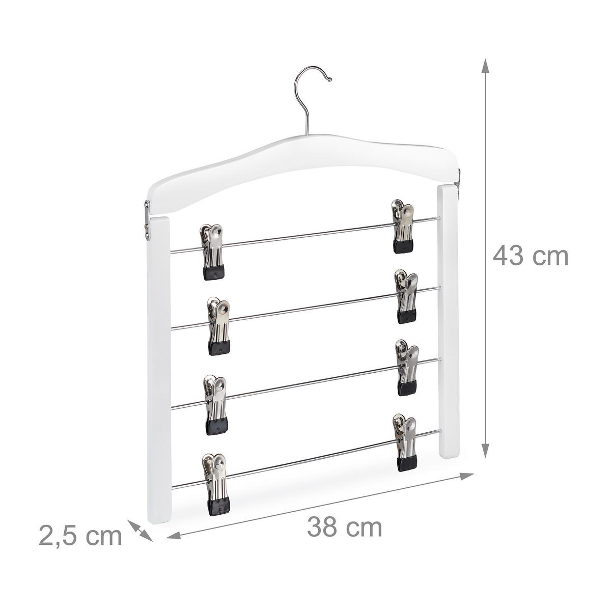 2XMEHRFACH-ROCKBÜGEL - Weiß, Holz/Metall (38/44/2.5cm) - Relaxdays