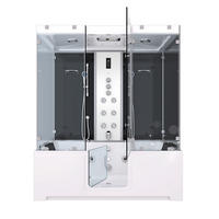 WHIRLPOOL mit Tür Dusche K88-SW-TH-C-EC-EA Duschkabine - Schwarz, Glas/Kunststoff (100/228/180cm) - AcquaVapore by Sandra Jentho