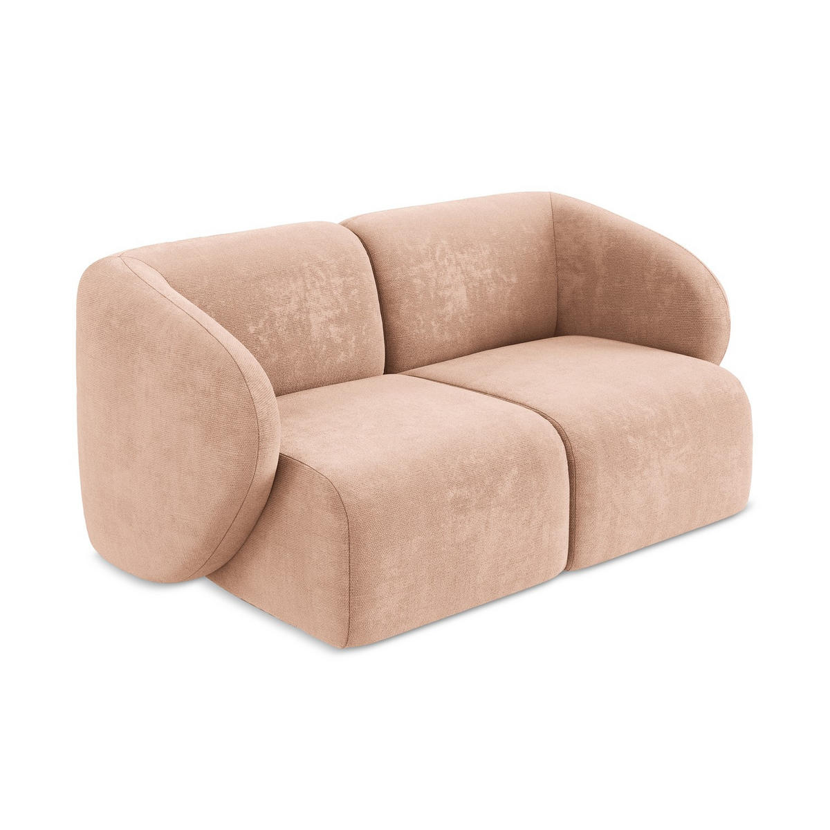 2-SITZER-SOFA Chenille Stoff Pink - Koralle/Schwarz, Holzwerkstoff/Kunststoff (174/75/94cm) - LaMiaSofa