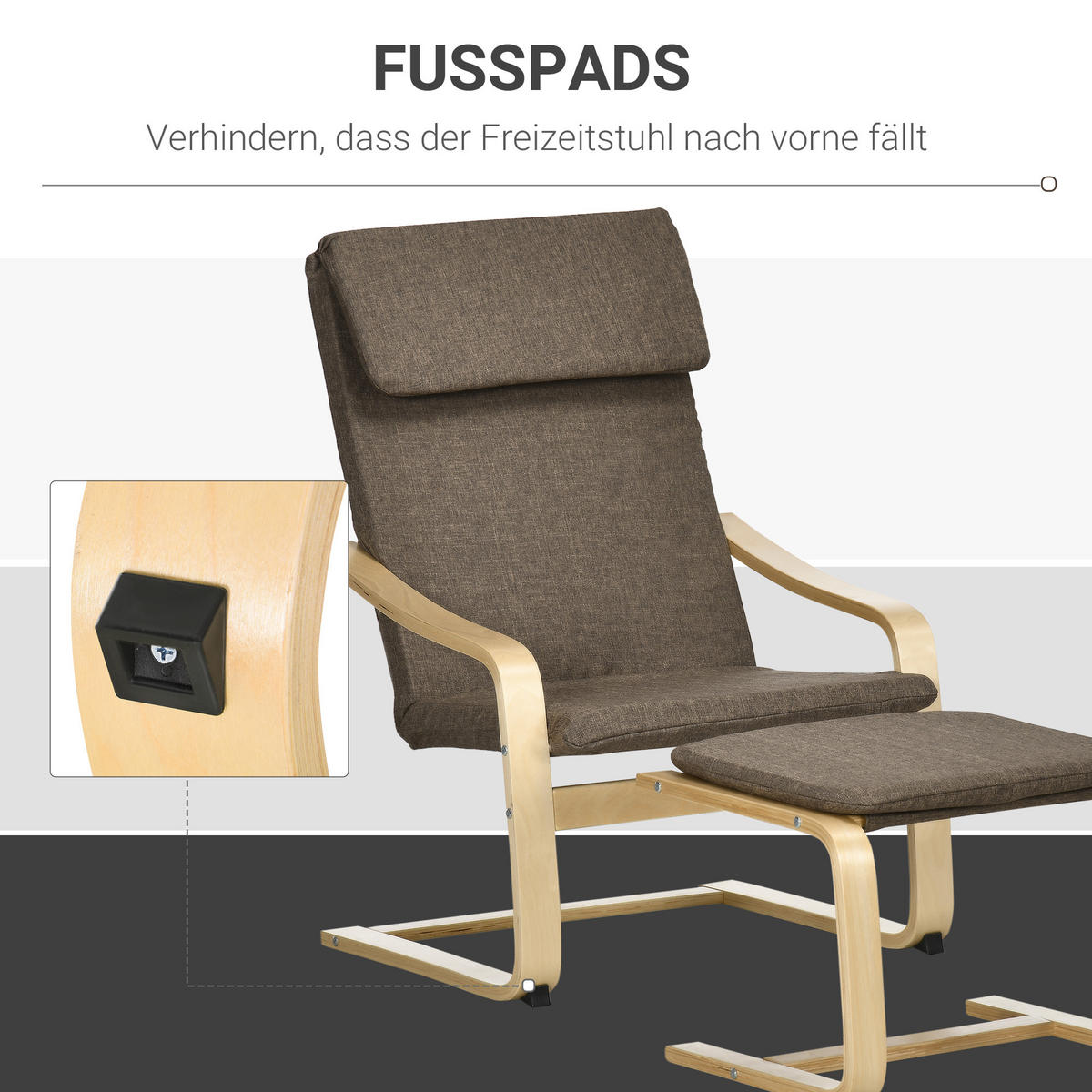 RELAXSESSELSET Braun - Braun, Kunststoff (80/99/66.5cm) - HOMCOM