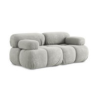 2-SITZER-SOFA Chenille Stoff Grau - Hellgrau/Schwarz, Kunststoff/Textil (190/70/96cm) - Makamii