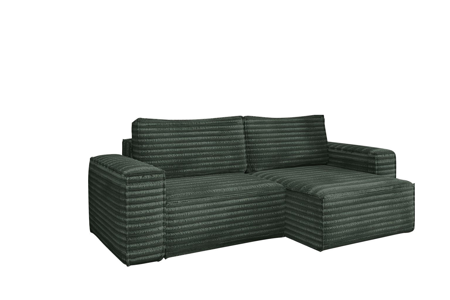 ECKSCHLAFSOFA Bohoo-Ecksofa mit Schlaffunktion stoff Velo Grün Rechts - Grün, Holz/Textil (248/140cm) - Kaiser Möbel