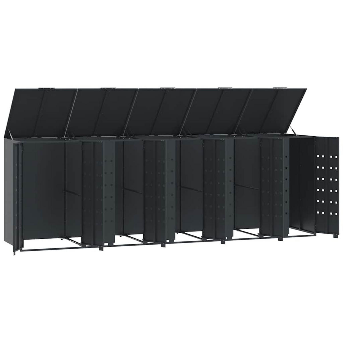 MÜLLTONNENBOX Gorilo für 5 Tonnen Anthrazit 345x79x117 cm - Anthrazit, Metall (345/117/79cm) - DELUKE
