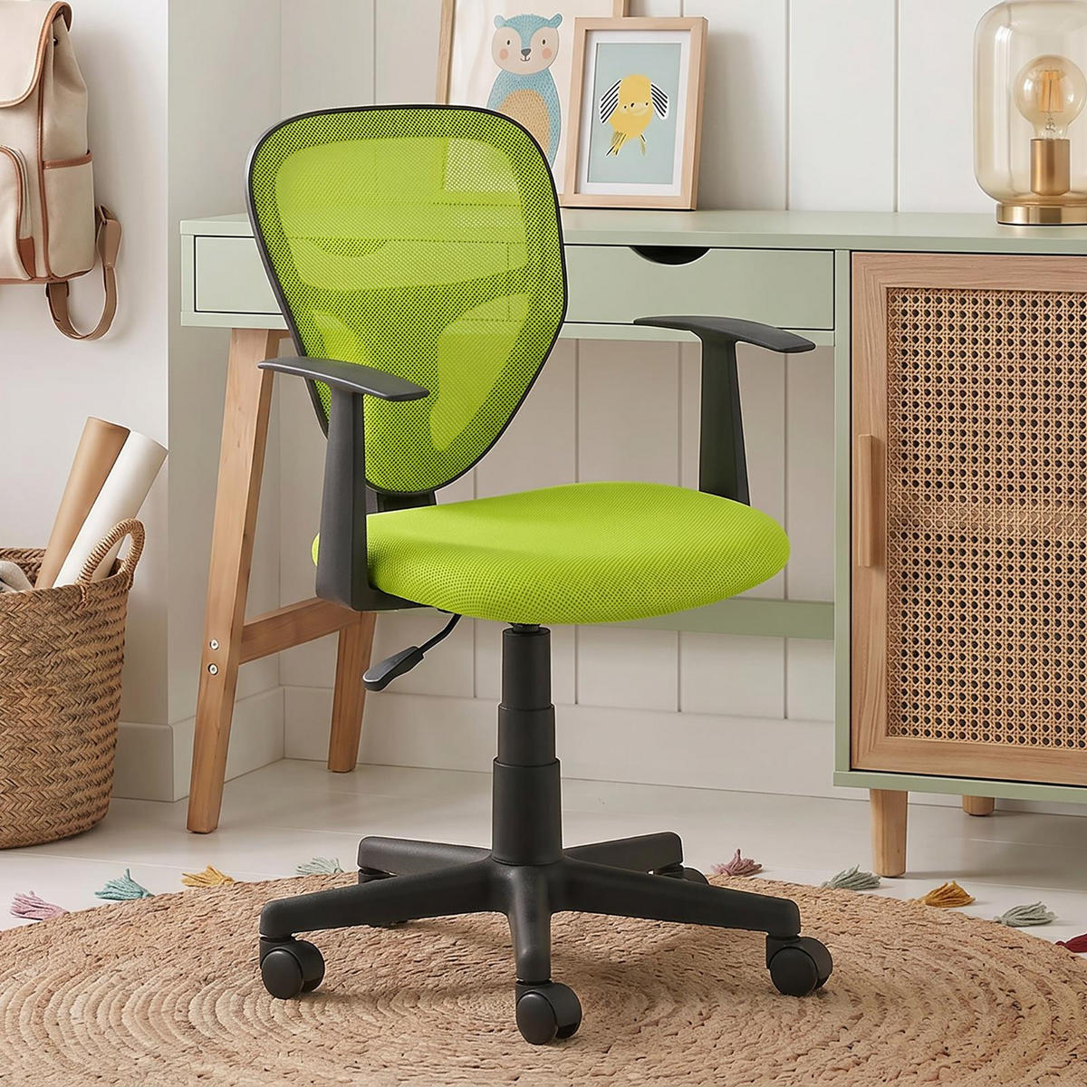 KINDERDREHSTUHL STUDIO grün - Grün, Textil (53/92/52cm) - IDIMEX