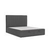 POLSTERBETT Keva mit Stauraum 140/200 cm Anthrazit im Megan Stoff - Anthrazit/Schwarz, Holz/Holzwerkstoff (140/200cm) - AltaBeds