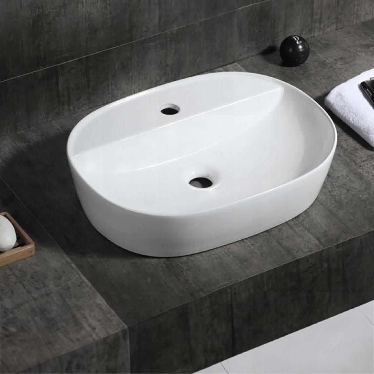 WASCHBECKEN, weiß 60/12/40 cm - Weiß, Keramik (60/12/40cm) - Rexo