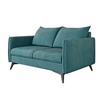 2-SITZER-SOFA Pulse Türkis Luxusmicrofaser - Türkis/Schwarz, Holz/Textil (138/86/91cm) - S-Style Möbel
