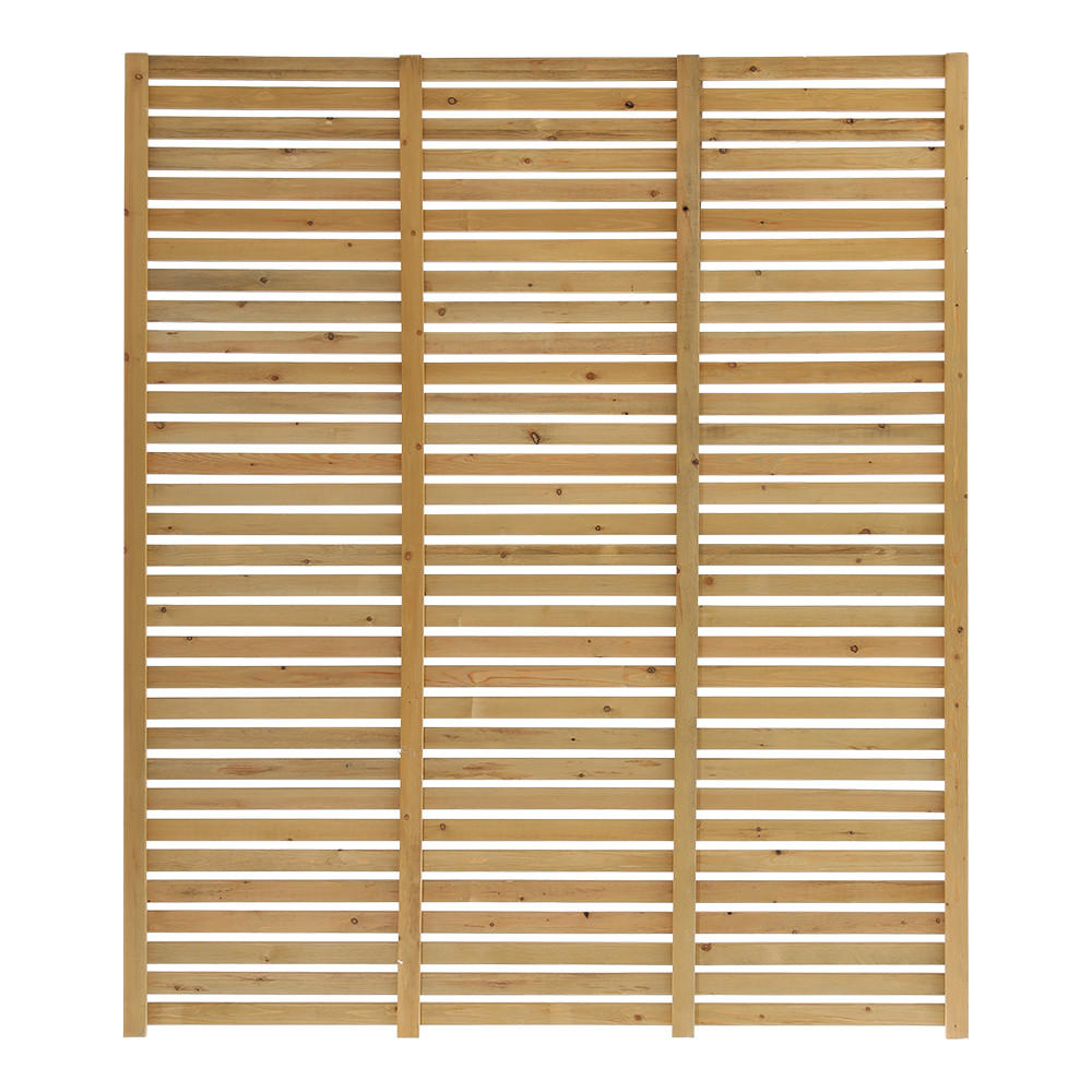 SICHTSCHUTZZAUN aus Kiefernholz in Holzfarbig Lamellen Design pflegeleicht Wasserbasierte 180x180 cm 24,15 kg - Gelb, Holz (4/180cm) - Livingandhome