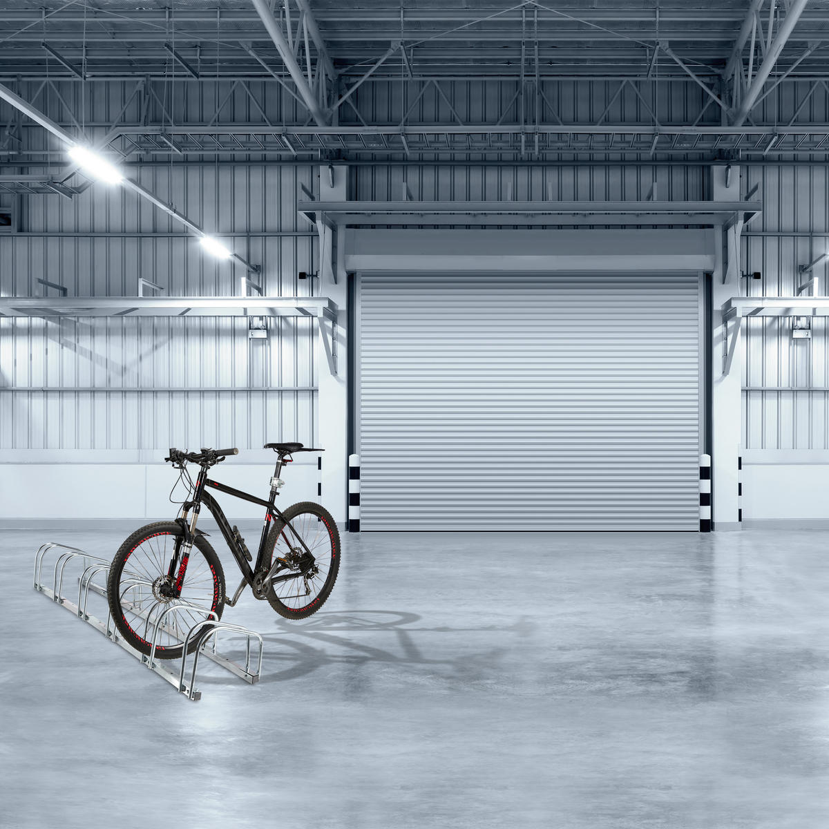 FAHRRADSTÄNDER Silber für 6 Fahrräder verzinkter Stahl - Silberfarben, Metall (163.5/27/33cm) - Relaxdays