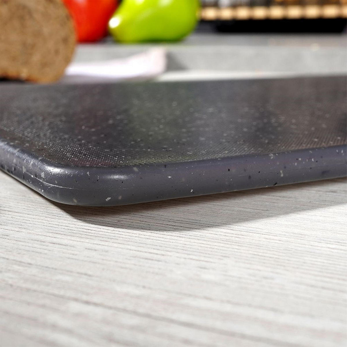 SCHNEIDEBRETT Granitoptik grau - Grau, Kunststoff (24/37cm) - Orion 
