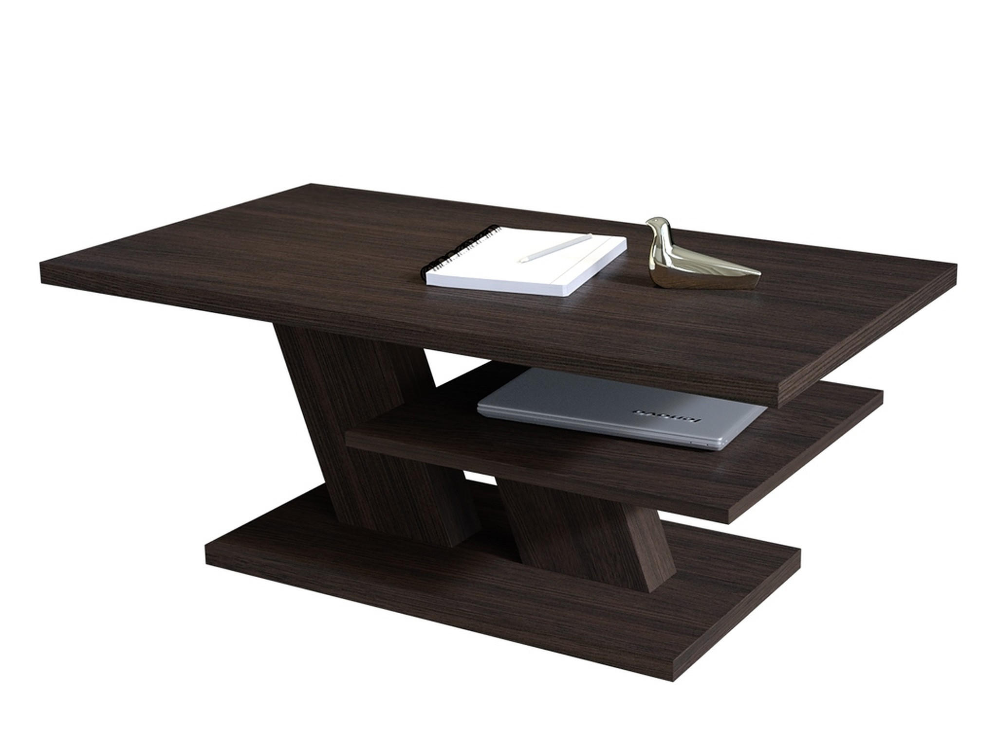 COUCHTISCH rechteckig Walnuss Wenge mit Ablage - Walnussfarben, Holzwerkstoff (60/110/45cm) - designimpex