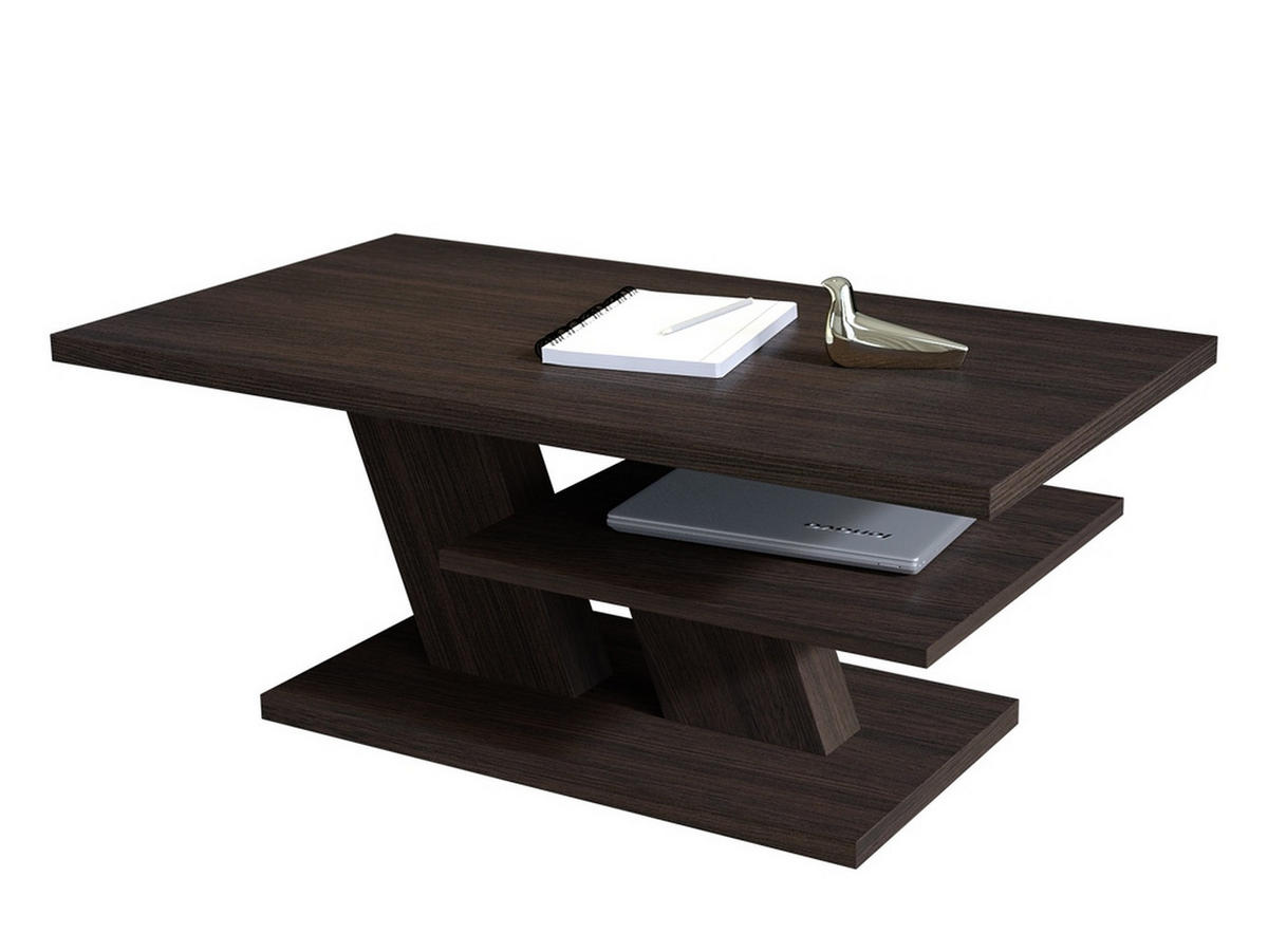 COUCHTISCH rechteckig Walnuss Wenge mit Ablage - Walnussfarben, Holzwerkstoff (60/110/45cm) - designimpex