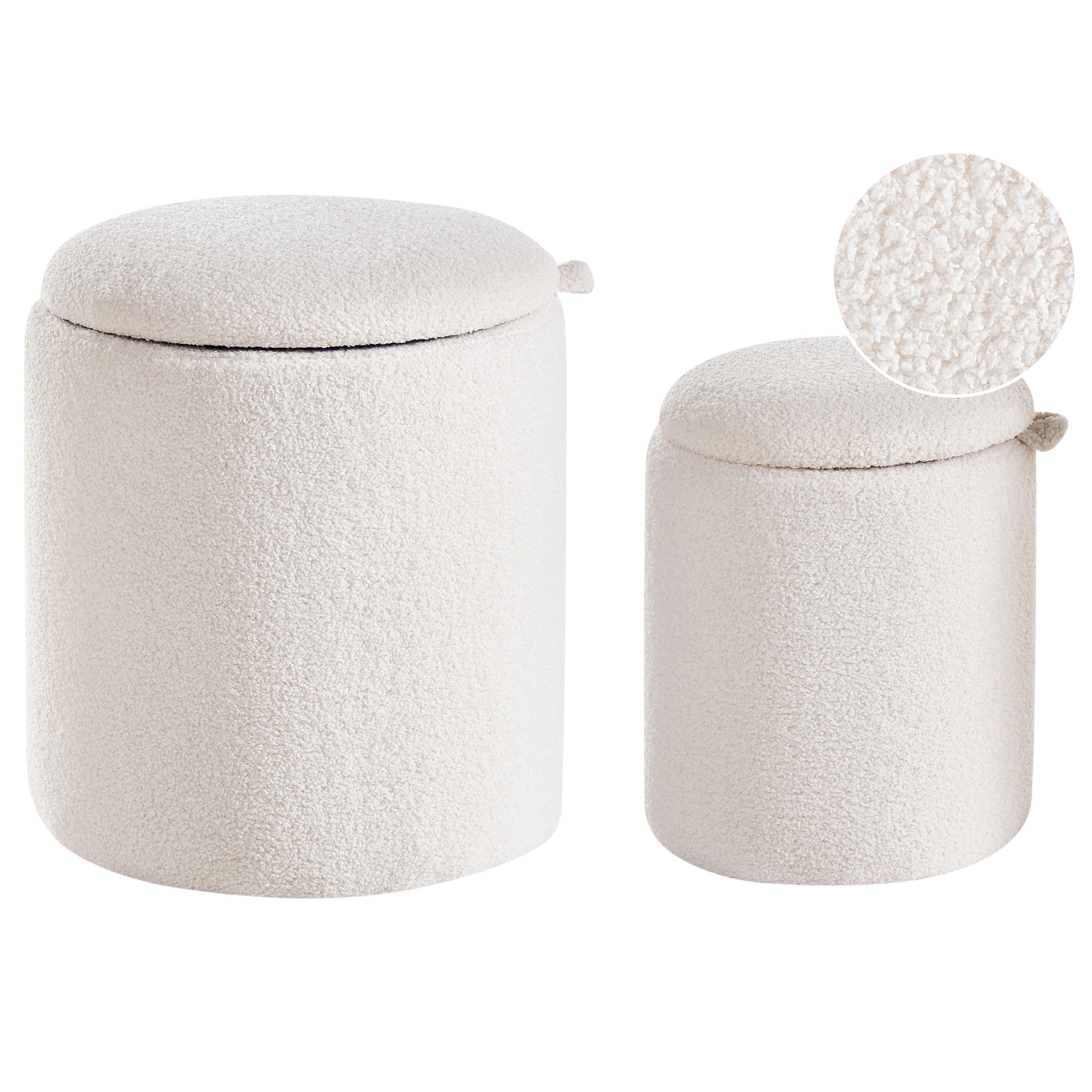 POUF set de 2 alb crem Berea