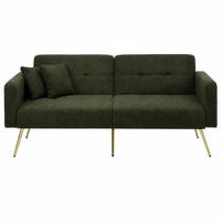 SCHLAFSOFA 2-Sitzer Sherpa, Verstellbare Rückenlehne mit Bettfunktion, Antikgrün - Dunkelgrün, Textil (175/72/64cm) - Kaket