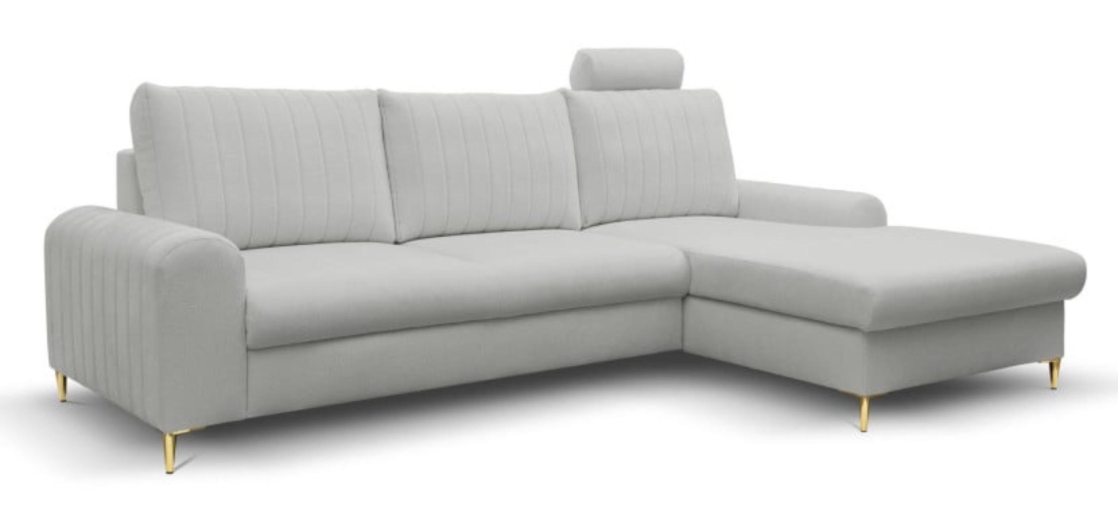 ECKSOFA Popiel Mango Mit Schlaffunktion Rechts - Grau, Textil (251/164cm) - Sepro Meble