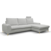 ECKSOFA Popiel Mango Mit Schlaffunktion Rechts - Grau, Textil (251/164cm) - Sepro Meble